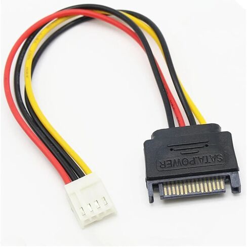 مرنة 4pin أنثى 2.54 مم إلى 15pin ساتا ذكور/محول محول اللوحة الأم يؤدي إلى كابل سلك 18AWG (ذكور ساتا إلى 4pin) in Saudi Arabia