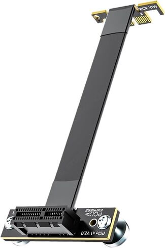 PCIE 3.0 x1 Fixatiom Riser Cable 8GBPS - 90 ° زاوية 10 سم (0.32 قدم) لبطاقة PCIE W/I/FI ، محول M.2 ، بطاقة PCIE USB (PCIE X1 إلى NVME) in Kuwait