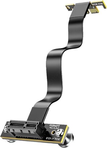PCIE 3.0 x1 Fixatiom Riser Cable 8GBPS - 90 ° زاوية 10 سم (0.32 قدم) لبطاقة PCIE W/I/FI ، محول M.2 ، بطاقة PCIE USB (PCIE X1 إلى NVME) in Kuwait