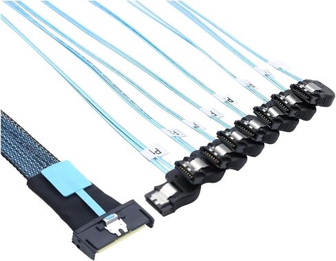 0.8m 74p 8x 8i s/as SFF-8654 8i PCi-e Ultraport Slimline 5.0 to 8x Sata 7p angle cable teme in Saudi Arabia