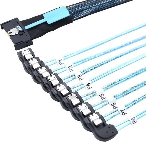 0.8m 74p 8x 8i s/as SFF-8654 8i PCi-e Ultraport Slimline 5.0 to 8x Sata 7p angle cable teme in Saudi Arabia