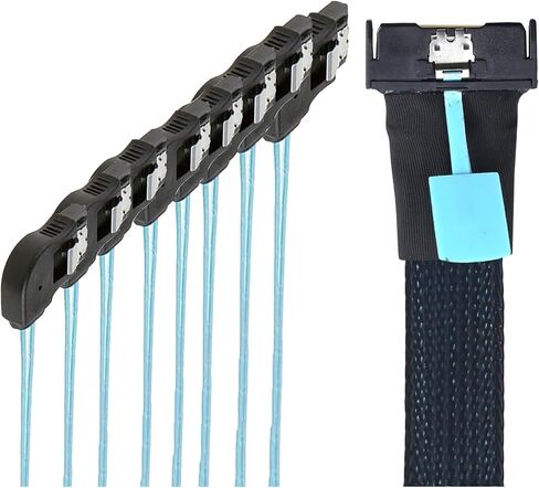 0.8m 74p 8x 8i s/as SFF-8654 8i PCi-e Ultraport Slimline 5.0 to 8x Sata 7p angle cable teme in Saudi Arabia
