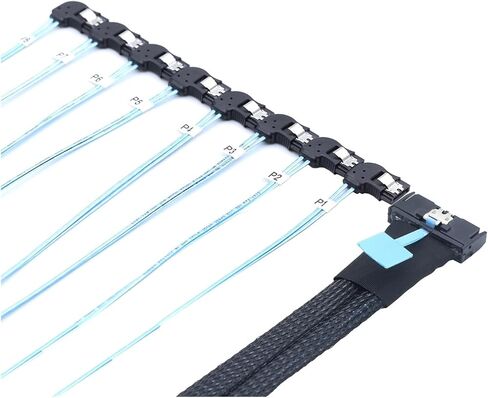 0.8m 74p 8x 8i s/as SFF-8654 8i PCi-e Ultraport Slimline 5.0 to 8x Sata 7p angle cable teme in Saudi Arabia