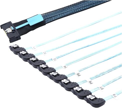 0.8m 74p 8x 8i s/as SFF-8654 8i PCi-e Ultraport Slimline 5.0 to 8x Sata 7p angle cable teme in Saudi Arabia