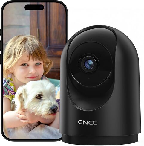 GNCC Indoor Security Camera, 2K Cameras for Home Security with Motion Detection, Baby/Pet Camera with Phone App, Night Vision, 2-Way Audio, TF/Cloud Storage, Works with Alexa & Google Home, 2.4G WiFi in Saudi Arabia