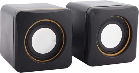 USB Powered Stereo Speaker System,Computer Speakers,Small Size,with 3.5 mm Aux Audio Plug to Connect to Laptop, Notebook, Desktop, Computer,Black(Two-Channel) in Saudi Arabia