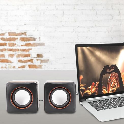 USB Powered Stereo Speaker System,Computer Speakers,Small Size,with 3.5 mm Aux Audio Plug to Connect to Laptop, Notebook, Desktop, Computer,Black(Two-Channel) in Saudi Arabia