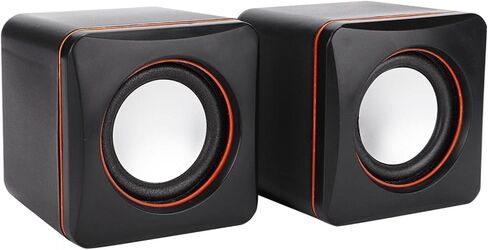 USB Powered Stereo Speaker System,Computer Speakers,Small Size,with 3.5 mm Aux Audio Plug to Connect to Laptop, Notebook, Desktop, Computer,Black(Two-Channel) in Saudi Arabia