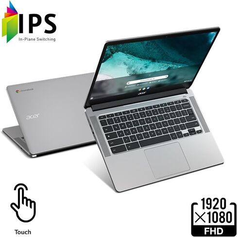 Acer Chromebook 314 CB314-3HT-C9VS | Intel Celeron N4500 | 14 "عرض HD IPS كامل اللمس | Intel UHD Graphics | 4GB LPDDR4X | 128GB EMMC | Wi-Fi 6 | DTS Audio | Chrome OS | Silver Pure in Saudi Arabia
