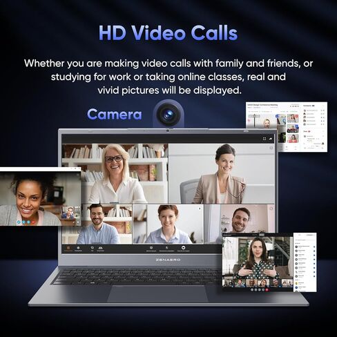 Window 11 Pro Laptop PC with 14.1 inch FHD Display, 8GB LPDDR4 256GB SSD, Celeron J4005 (up to 2.7GHz) 丨3xUSB A丨RJ45丨HD Port丨Wi-Fi 5丨BT5.1, Ultra Thin and Light Notebook Computer - Gray in Kuwait