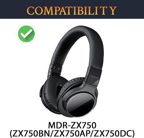 SOULWIT Earpads Replacement for Sony MDR-ZX750 (ZX750BN/ZX750AP/ZX750DC) Headphones, Ear Pads Cushions with Noise Isolation Foam-CG Black in Saudi Arabia
