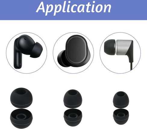 60 Pcs Replacement Earbud Tips, Silicone Ear Buds Tips Headphone Earpads Soft Silicone Ear Tip Earbud Tip Replacement in S/M/L Sizes Earphone Cover Fit Most Headphones (Black) in Saudi Arabia