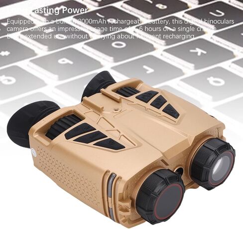 مناظير Zunate Digital Digital ، شاشة مزدوجة 1.3 بوصة ، 4K 8x Optical و 16 × التصغير الرقمي ، بطارية 3000 مللي أمبير في الساعة ، واتصال WiFi ، ومقاطع الفيديو مناظير لمشاهدة الطيور ، والحفلات الموسيقية (أسود) in Kuwait