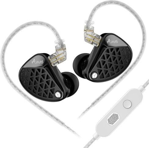 KZ AM16 16 سائق التسليح المتوازن Hi-Fi IEM مع سماعات الرأس المتوازنة والمحسّنة بالباص سماعات رأس كبلات قابلة للفصل (باس لا ميكروفون) in Kuwait