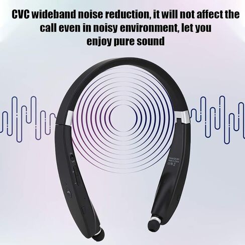 SX-991 Bluetooth اللاسلكي اللاسلكي ، سماعات أذن شريط العنق ، سماعات الرأس المعلقة من الرقبة القابلة للطي ، تقليل ضوضاء النطاق العريض CVC ، اتصال مطابقة ذكي للجهاز اللوحي ، الكمبيوتر المحمول ، سطح المكتب والهاتف الخلوي in Kuwait