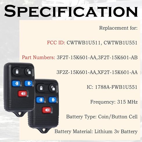 نوبات استبدال Key FOB FORD FORD FREESTAR 2004 2005 2006 2007 Windsta 1999-2003 Mercury Monterey 2004-2007 Lincoln Blackwood 2002 inting inting under control CWTWB1U322 1L2T-15K601-AA in Kuwait