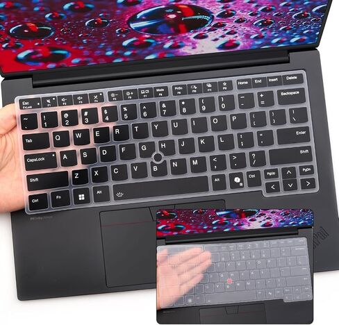 2 PCS Keyboard Cover for Lenovo Thinkpad X1 Yoga Gen 9 14'',Thinkpad T14s Gen 6,Thinkpad T14 Gen 6/Gen 5,Thinkpad P14s Gen 5,Thinkpad L14 Gen 5,Thinkpad E14 Gen 7 Keyboard-Black+Clear in Saudi Arabia