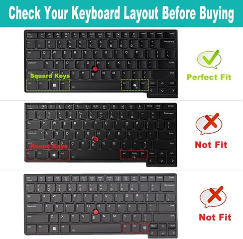 2 PCS Keyboard Cover for Lenovo Thinkpad X1 Yoga Gen 9 14'',Thinkpad T14s Gen 6,Thinkpad T14 Gen 6/Gen 5,Thinkpad P14s Gen 5,Thinkpad L14 Gen 5,Thinkpad E14 Gen 7 Keyboard-Black+Clear in Saudi Arabia