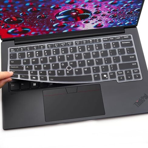 2 PCS Keyboard Cover for Lenovo Thinkpad X1 Yoga Gen 9 14'',Thinkpad T14s Gen 6,Thinkpad T14 Gen 6/Gen 5,Thinkpad P14s Gen 5,Thinkpad L14 Gen 5,Thinkpad E14 Gen 7 Keyboard-Black+Clear in Saudi Arabia