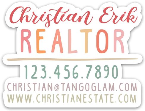 Personalized Real Estate Agent Sticker, Vinyl Waterproof Ask Me About Real Estate Sticker for Realtor, Custom Business Name Realtor Stickers for Laptop Water Bottle Notebook in Kuwait