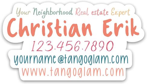 Personalized Real Estate Agent Sticker, Vinyl Waterproof Ask Me About Real Estate Sticker for Realtor, Custom Business Name Realtor Stickers for Laptop Water Bottle Notebook in Kuwait