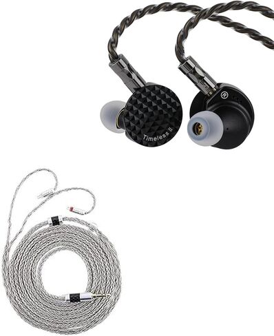 Linsoul 7Hz Timeless II في شاشة الأذن ، تم ترقيته 14.5 مم سائق مغناطيسي مستو IEM ، سماعات الأذن السلكية (Timeless II) Cable Zonie IEM ، سلك أذن بطول 2 متر ، 16 مترًا من الفضة المطلي بالفضة. in Saudi Arabia