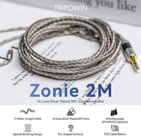 Linsoul 7Hz Timeless II في شاشة الأذن ، تم ترقيته 14.5 مم سائق مغناطيسي مستو IEM ، سماعات الأذن السلكية (Timeless II) Cable Zonie IEM ، سلك أذن بطول 2 متر ، 16 مترًا من الفضة المطلي بالفضة. in Saudi Arabia