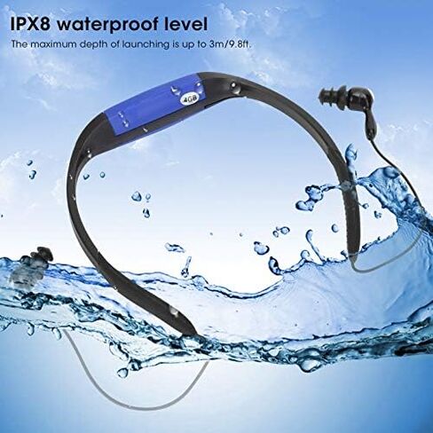 سماعات الأذن ، مشغل موسيقى MP3 Swimming IPX8 ، راديو FM ، تصميم سيليكون مريح ، IPX8 مقاوم للماء ، للسباحة ، ركوب الأمواج وغيرها من الرياضات المائية in Kuwait