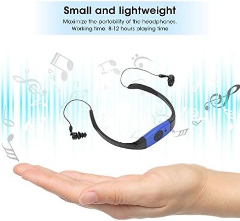 سماعات الأذن ، مشغل موسيقى MP3 Swimming IPX8 ، راديو FM ، تصميم سيليكون مريح ، IPX8 مقاوم للماء ، للسباحة ، ركوب الأمواج وغيرها من الرياضات المائية in Kuwait