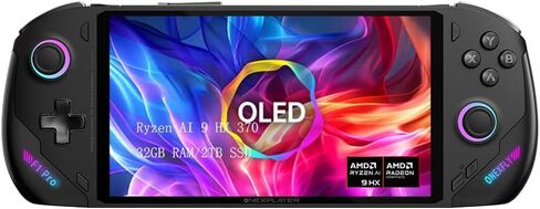 Onexfly F1 Pro Game Game Console 7 "OLED Display Screen Portable Mini Ai PC Laptop Tablet UMPC Win 11 Amd Ryzen AI 9 HX 370 64GB RAM/2TB SSD (Black) in Kuwait
