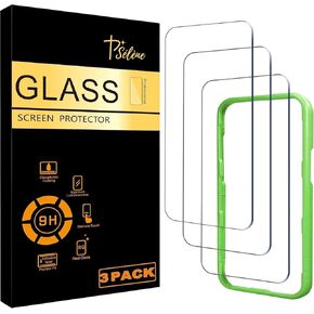 3 Pack Screen Protector for iPhone 16 / iPhone 15 / iPhone 15 Pro [6.1 Inch] with Installation Frame, Tempered Glass, Sensor Protection, Dynamic Island Compatible, Case Friendly in Saudi Arabia