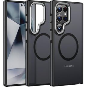 Jame for Samsung Galaxy S24 Ultra Case ، [متوافق مع Magsafe] [حماية الصف العسكري] [ANTY-SLIP GRIP] GOOMOUS CAMERT CAMERA GALAXY S24 ULTRA MANGET MATTE CASE ، ORANGE in Kuwait