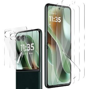 [3+3 Pack] TPU Screen Protector for Motorola Razr+ Plus 2025/Ultra 2025(Not Glass),3 Pack TPU Main Screen Protector + 3 Front TPU Film,Bubble Free,Case Friendly,HD Clear in Kuwait