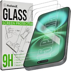 for iPhone 15 Pro Max Screen Protector, [3-Pack] Tempered Glass, Easy Installation, Military Grade Shatterproof, Case-Compatible in Saudi Arabia