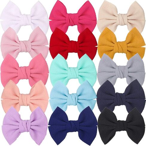 XIMA 30PCS Girls Hair Bows Clips Felt Woolen Hair Accessories Handmade Cotton Hair Bow for Toddler Girls Infants Kids and Teens 30Colors in Kuwait