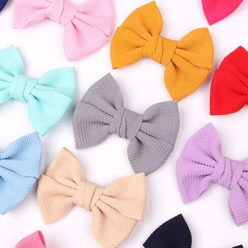 XIMA 30PCS Girls Hair Bows Clips Felt Woolen Hair Accessories Handmade Cotton Hair Bow for Toddler Girls Infants Kids and Teens 30Colors in Kuwait