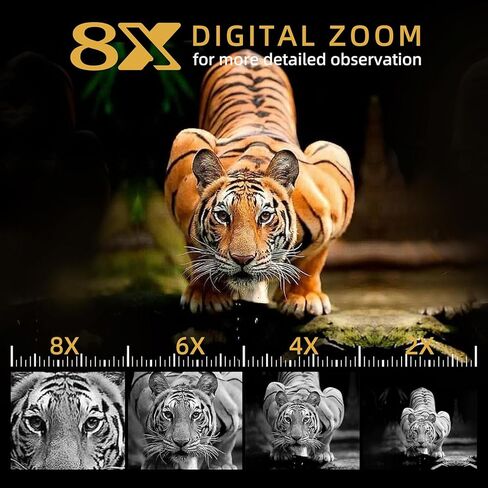 نظارات الرؤية الليلية - مناظير الرؤية الليلية 4K ، تضخم 8x ، مع 4 أوضاع ملونة ، يمكن أن يحفظ 32G HD Recording & Playback ، من أجل التخييم ، للتخييم in Kuwait
