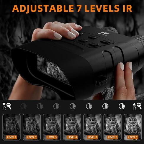 Device Night Device ، 1080p HD Video Recording ، 850nm LED LED ، سطوع 7 مستويات ، تكبير 4x ، تكبير رقمي 5x ، شاشة 2.4 بوصة ، متوافق مع ترايبود in Saudi Arabia
