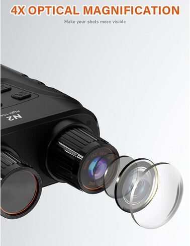 Device Night Device ، 1080p HD Video Recording ، 850nm LED LED ، سطوع 7 مستويات ، تكبير 4x ، تكبير رقمي 5x ، شاشة 2.4 بوصة ، متوافق مع ترايبود in Saudi Arabia