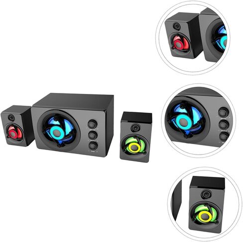 Artibetter 1Set محمولة الوسائط المتعددة مكبر الصوت الخشبي الصوتية للكمبيوتر والكمبيوتر المحمول حول الصوت USB تشغيل خفيفة الوزن التصميم الحرفي الأنيق الصوت العميق باس الصوت in Saudi Arabia