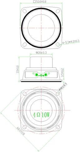 2 بوصة 10W 4 مكبرات الصوت المقاومة لللمس 2.0 قناة مكبرات صوت للهواتف الذكية والأجهزة اللوحية وأجهزة الكمبيوتر والمسرح المنزلي - الأسود (500314224) in Kuwait