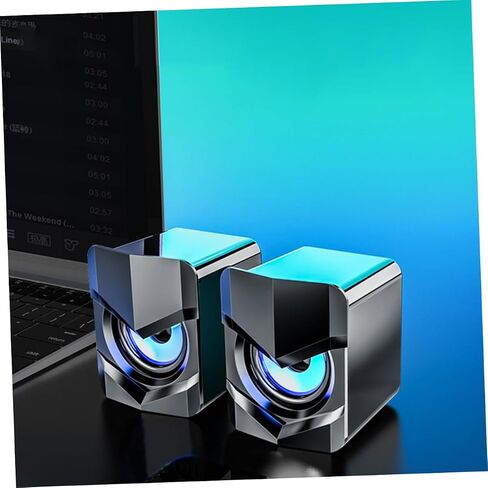 Artibetter 2pcs مكبرات صوت سلكية مضغوطة USB مع مكبرات صوت سطح المكتب العميقة لجهاز الكمبيوتر المحمول للكمبيوتر وصوت الصوت متعدد الوسائط للتأثير الكلي للاستخدام للاستخدام in Saudi Arabia