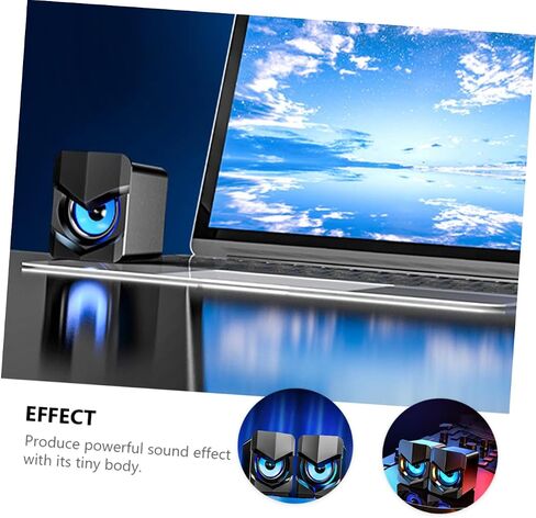 Artibetter 2pcs مكبرات صوت سلكية مضغوطة USB مع مكبرات صوت سطح المكتب العميقة لجهاز الكمبيوتر المحمول للكمبيوتر وصوت الصوت متعدد الوسائط للتأثير الكلي للاستخدام للاستخدام in Saudi Arabia