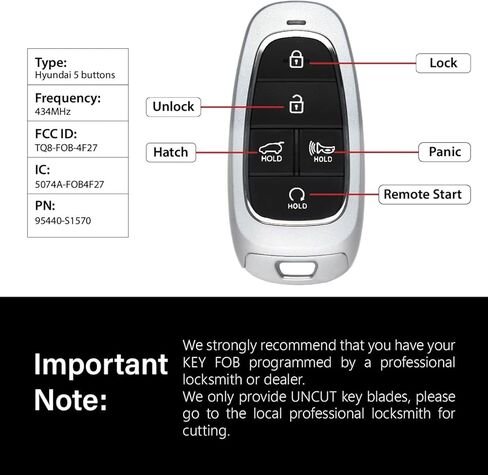 استبدال لعام 2021 2022 Hyundai Santa Fe Smart Key FOB التحكم عن بُعد TQ8-FOB-4F27 5 أزرار 434 ميجا هرتز in Saudi Arabia