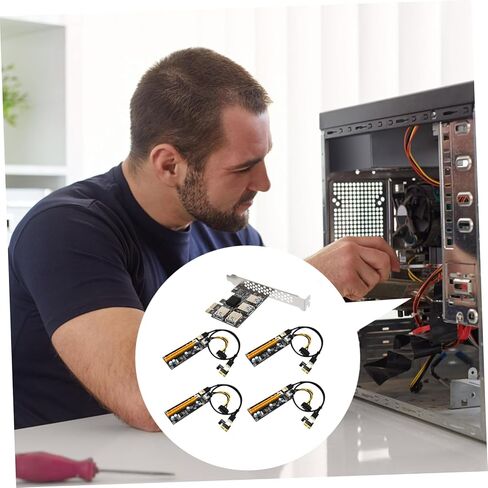 PCI-E من 1 إلى 4 بطاقة محول USB 3.0 PCIE Riser Extender لمحول بطاقة PCI-E عالية السرعة للألعاب والتعدين in Kuwait
