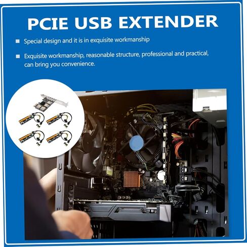 PCI-E من 1 إلى 4 بطاقة محول USB 3.0 PCIE Riser Extender لمحول بطاقة PCI-E عالية السرعة للألعاب والتعدين in Kuwait