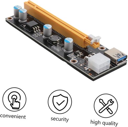 PCI-E من 1 إلى 4 بطاقة محول USB 3.0 PCIE Riser Extender لمحول بطاقة PCI-E عالية السرعة للألعاب والتعدين in Kuwait