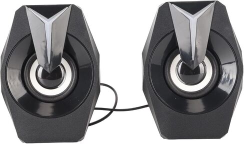 Yunseity USB Powered Speaker, HiFi Stereo Sound, Deep Bass USB Computer Speakers, Volume Control Wired USB Desktop Speaker with RGB Lights for Laptop, Desktop, PC, Phone Plug and Play (Black) in Saudi Arabia