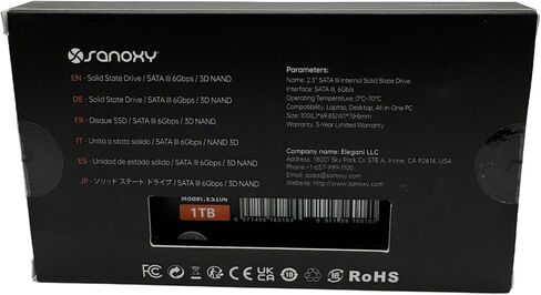 Sanoxy 1tb 2.5 "SATA III SSD-محرك أقراص ثنائي الأبعاد العالي 3D NAND Solid in Kuwait