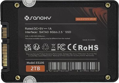 Sanoxy 2tb 2.5 "SATA III SSD-محرك الحالة الصلبة 3D NAND عالية الأداء in Kuwait